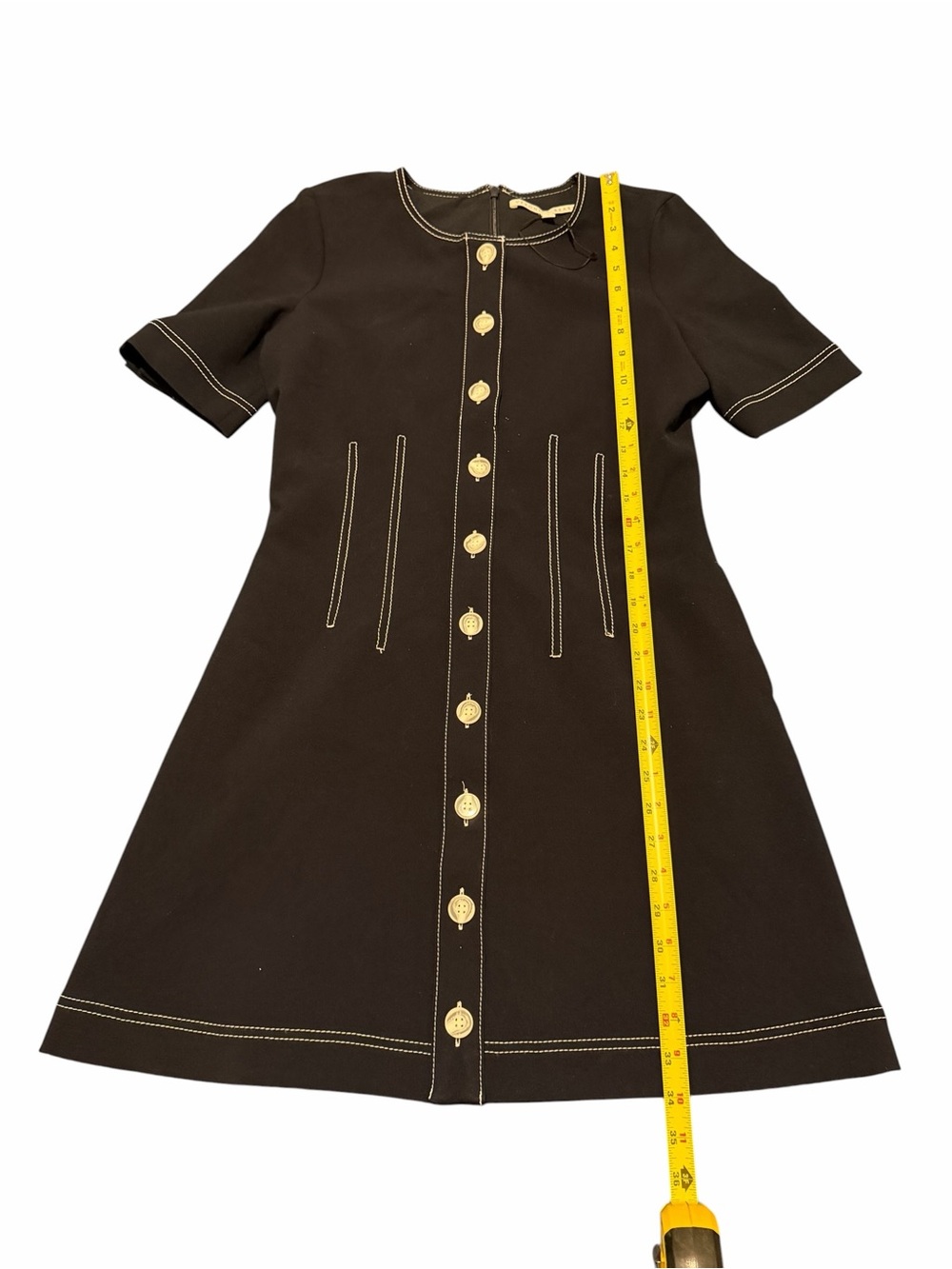 Veronica Beard Navy Dress with Cream Contrast Stitching midi dress,sz6, pre-owne - Picture 7 of 14